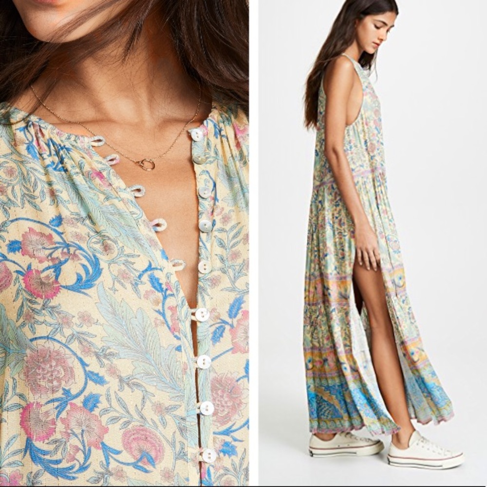 Opal Oasis Maxi DRESS Flowy Sleeveless Long  Boho